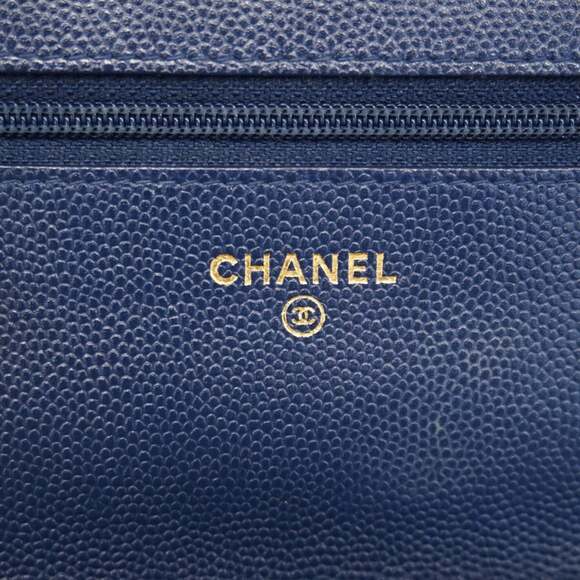 CHANEL Authentic Blue Caviar Leather Wallet - Picture 5 of 15